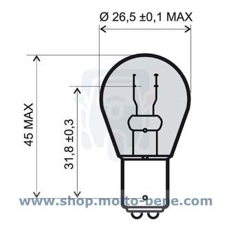 MB1658 Lamp Bulb Gl&uuml;hlampe Ampoule 12V 215W BAY15D Piaggio Ape TM