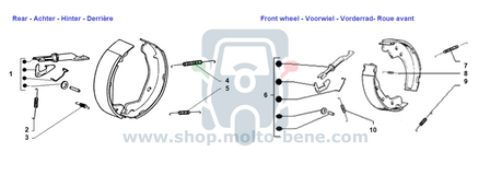 Tension spring adjuster adjusting bolt brake system Piaggio Ape TM MP