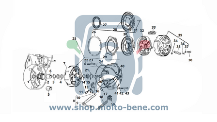 MB2021 Spanring koppeling Piaggio Ape MP 501 601 078201&nbsp;Clamping ring clutch Klemmringkupplung Pochette &agrave; anneau 