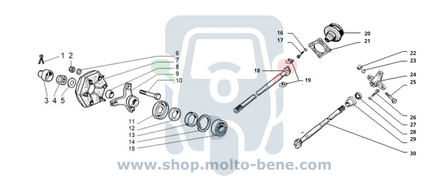 Locking pin Wheel hub/ rear axle Piaggio Ape TM
