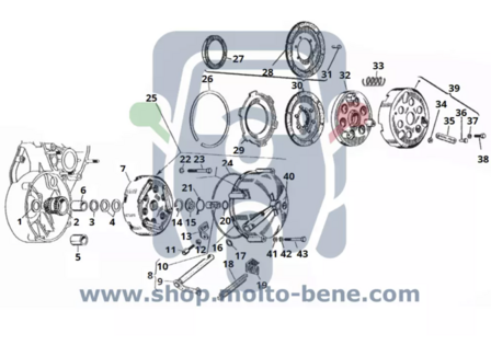 MB2293 Koppelingsdeksel Piaggio Ape MP Clutch cover Kupplungsdeckel Couvercle d&#039;embrayage