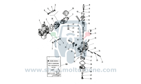 MB1789 Carburateur Piaggio Ape P501 SHB 27 24 Dell&#039;orto P601 MPR1M&nbsp;00777 Vergaser Carburetor 