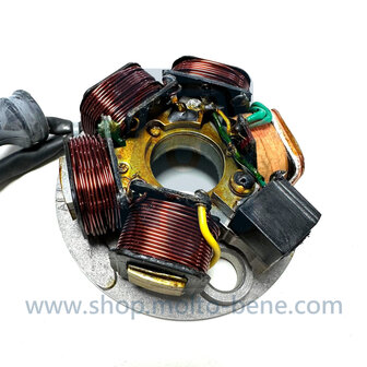 MB1362 Dynamo Stator Piaggio Ape 50 connector 3 256309 Stator Piaggio Z&uuml;ndung Stator Z&uuml;ndankerplatte Stator allum