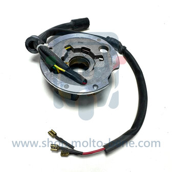 MB1362 Dynamo Stator Piaggio Ape 50 connector 3 256309 Stator Piaggio Z&uuml;ndung Stator Z&uuml;ndankerplatte Stator allum