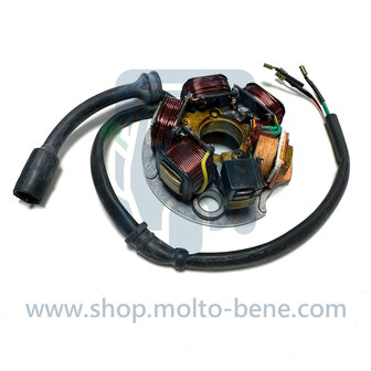 MB1362 Dynamo Stator Piaggio Ape 50 connector 3 256309 Stator Piaggio Z&uuml;ndung Stator Z&uuml;ndankerplatte Stator allum