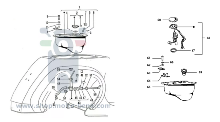 MB2728 Tankvlotter Vespa PK 50 125 230885 228444 Tankanzeigengeber Tank float Level Gauge Sensor