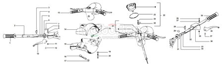 MB2145 Poelie gashendel Vespa PK PX 139797 pulley throttle Gasrolle Poulie d&#039;acc&eacute;l&eacute;rateur