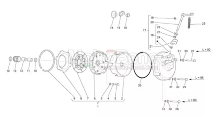 MB2334 Druktafel koppeling Piaggio Ape TM CAR P 133425 Clutch Pressure Plate Druckpilz Kupplung Plaque de pression d&#039;emb