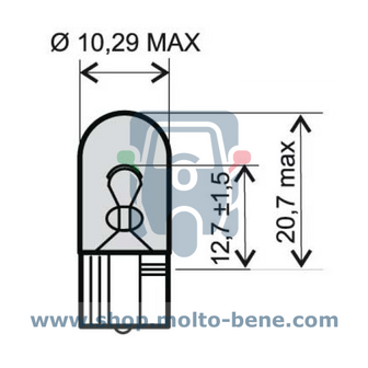 MB1575 Lamp 12v 3W T10 Piaggio Ape 50 koplamp bulb Birne Ampoule Headlight Phare Scheinwerfer Vorne