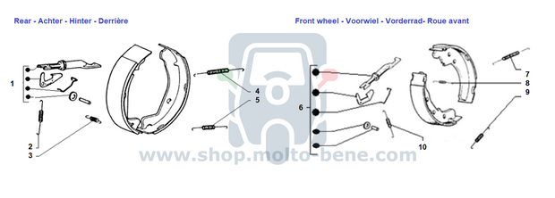 Tension spring adjuster adjusting bolt brake system Piaggio Ape TM MP