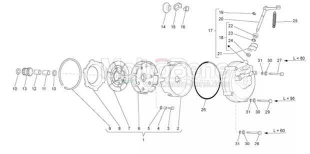 MB1899 Trekveer Koppelingshevel Piaggio Ape TM CAR MP 112258 Tension spring clutch lever Spannfeder Kupplungshebel Levier d&#03