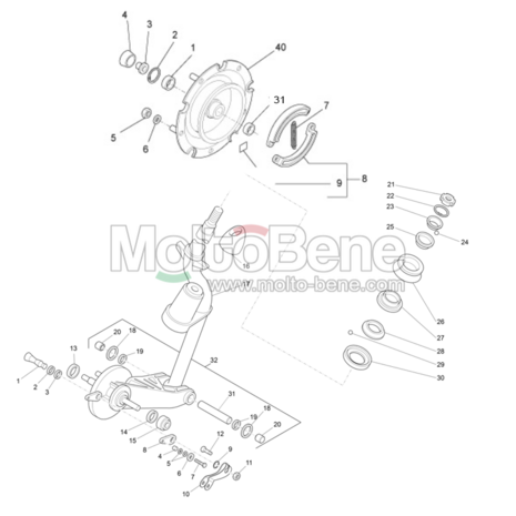 MB2167 Ring voorvork Piaggio Ape 50 007608 Washer front fork scheibe Vorderradgabel Anneau fourche avant