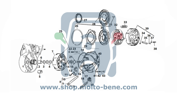 MB2020 Koppelingsplaat Piaggio Ape MP 501 R 601 MPF 400 2214045 Clutch disc Kupplungsscheibe Disque d'embrayage