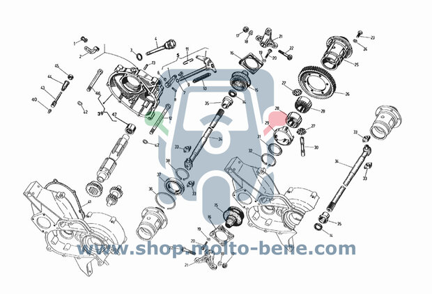 MB2280 Pakking Hevel achteruit Piaggio Ape MP TM CAR P 006708 Gasket Lever Reverse gear Dichtung Hebel Rückwärtsg