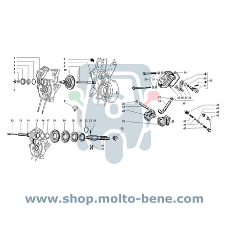 MB2353 Naaldlager versnellingsbak Piaggio Ape TM CAR P 1286356 Needle bearing gearbox Nadellager Getriebe Roulement à ai