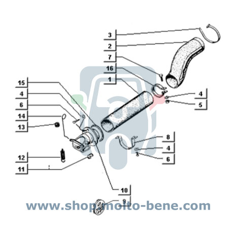 MB2563 Buis kachel Piaggio Ape TM 703 Heating tube 215015 Heizrohr Tube chauffant