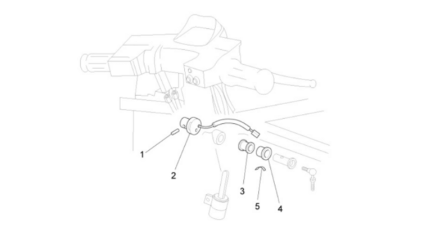 Voorzijde contactslot Piaggio Ape 50 B023653 Vorderes Zündschloss Serrure de contact avant Front ignition lock