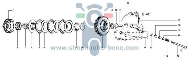 Borgplaat koppeling Ape Vespa 50 