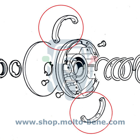 MB2847 Centrifugal weight Driving pulley 223294 Vespa PK50 XL Plurimatic Automatica Centrifugaalgewicht aandrijfpoelie Fliehkra