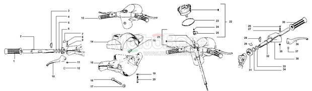 MB2145 Poelie gashendel Vespa PK PX 139797 pulley throttle Gasrolle Poulie d'accélérateur