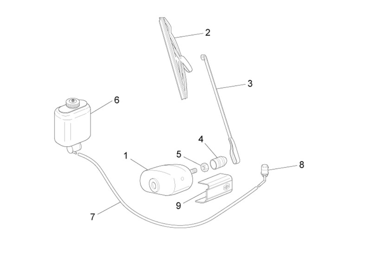 Kunstof kap ruitenwissermotor Piaggio Ape 50 Plastic cover wiper motor Kunststoff kappe Scheibenwischermotor Couvercle plastiqu