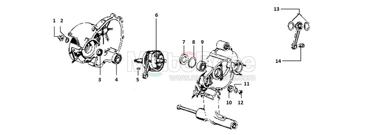 MB2028 Keerring krukas 32x19x7 Vespa Piaggio 430392 Seal ring crankshaft Dichtungsring Kurbelwelle bague d&#039;&eacute;tanch