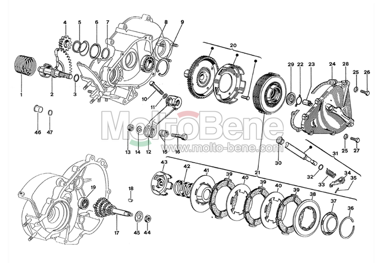 Koppelingsplaat bovenzijde Piaggio Vespa Clutch plate top Kupplungsscheibe oben Plateau d&#039;embrayage haut 0794766 Piaggio