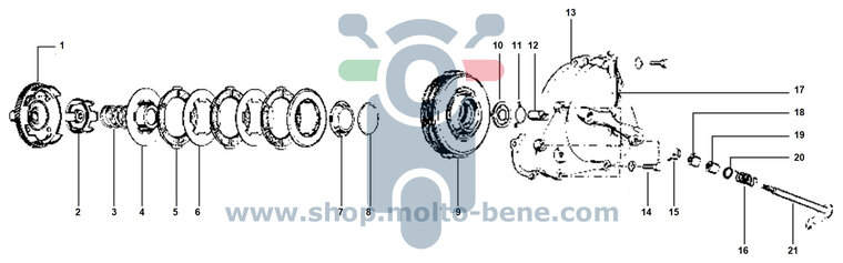 Borgplaat koppeling Ape Vespa 50 