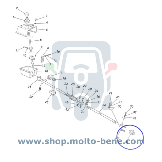 Beschermhoes Schakelstang Piaggio Ape TM CAR 129522 Gummimanschette Schaltstange Protective cover gearshift rod Cache de protec