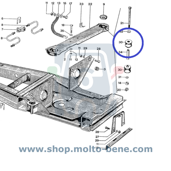 Rubber motor ophaning Piaggio Ape CAR MP P 144506 Motord&auml;mpfungsgummi Support moteur caoutchouc engine suspension