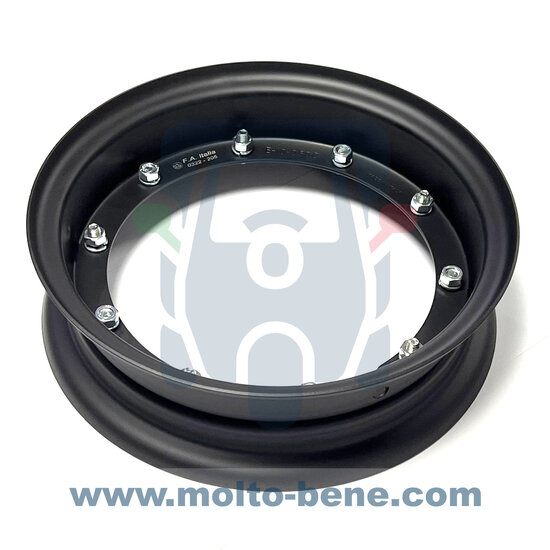 MB2555 Velg mat zwart Piaggio Ape 50 10 X 2.50 1R000423 Rim Matt black Felge Mattschwarz Jante noir mat  (1)