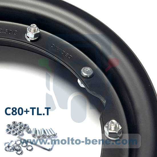 MB2555 Velg mat zwart Piaggio Ape 50 10 X 2.50 1R000423 Rim Matt black Felge Mattschwarz Jante noir mat  (1)