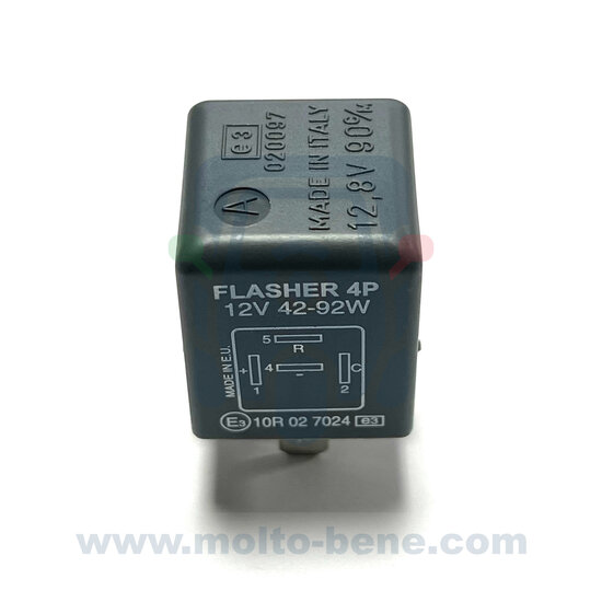 MB0187 Richtingaanwijzer relais Piaggio Ape TM Poker B023113 Turn signal relay Blinkerrelais Relais de clignotant 12 volts 4 po