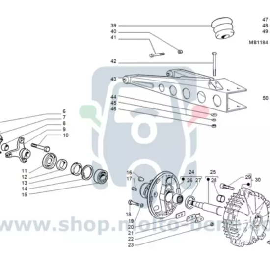Kogellager Achteras Piaggio Ape TM MP CAR