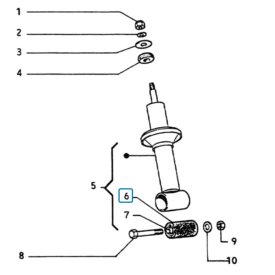 MB2208 Rubber motorophaning schokbreker Vespa PK50 157103 Shock absorber engine mounting Distanzrohr Sto&amp;#x00df;d&amp;#x00e