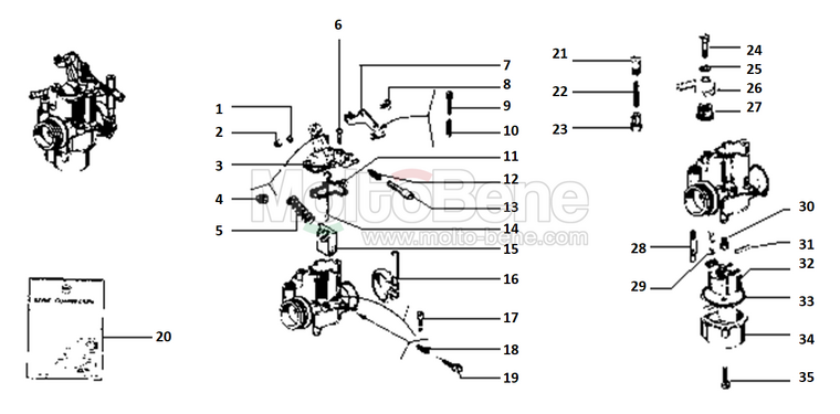 MB2007 Carburateur pakkingset Vespa PK50 154755 Jeu de joints Vergaser dichtsatz Carburettor gasket set