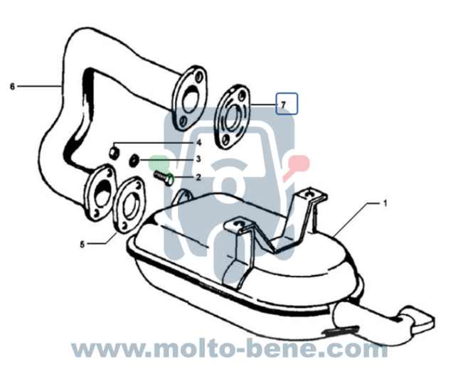 MB0502 Uitlaatpakking Piaggio Ape TM CAR Calessino Poker Diesel 430690 Exhaust gasket Auspuffdichtung Joint d'&eacute;ch