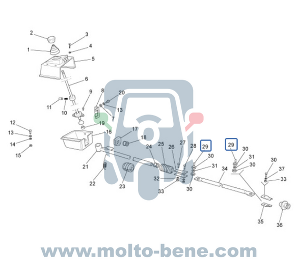 MB0518 Vulbus schakelpook 112174 Piaggio Ape TM Car Poker Spacer Gear lever F&uuml;llbuchse Schalthebel Buisson de remplissag