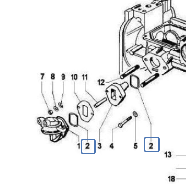 MB0531 Pakkingsring Brandstofpomp Gasket ring Fuel pump Dichtungsring Kraftstoffpumpe Joint Pompe &agrave; carburant Piaggio Ap
