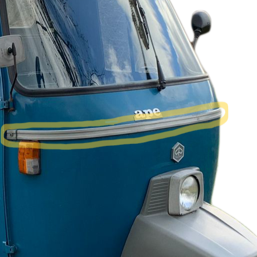 MB1566 Kunststof Rand Voorzijde Piaggio Ape MP 182033 Kunststoffkante vorne Avant de bord en plastique Plastic Edge Front dekor