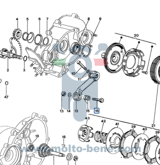 MB0556 Bout Bolt Bolzen Boulon M10x40 Piaggio 030097 APE TM 50
