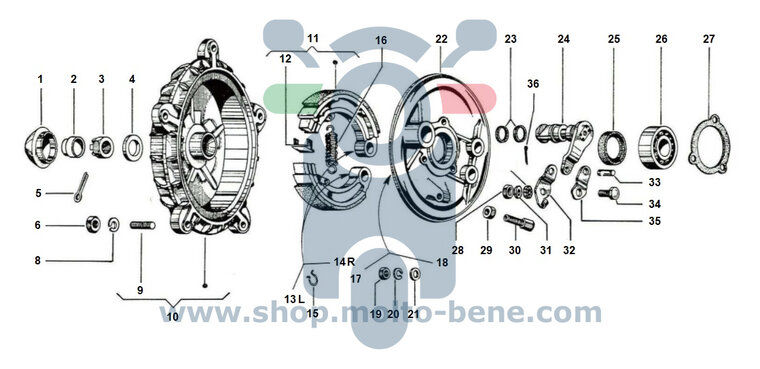 Oil seal differential drive shaft Piaggio Ape 50