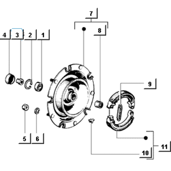 Lager Vooras Piaggio Ape 50 Bearing Front axle Lager Vorderachse Roulement Essieu avant 0028005