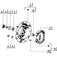 Moer as voorwiel Piaggio Ape 50 Nut axle front wheel Mutter Vorderrad &Eacute;crou axe roue avant 126409