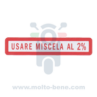 MB0304 Sticker 2% mengsmering Piaggio Vespa Ape Sticker mixture lubrication 2 Mischschmierung Aufkleber Lubrification par m&eacute;la