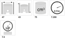 MB0306 Cilinderset Racing 130cc Polini Piaggio Ape 50 Vespa 140.0054 Cylinder set Zylindersatz Jeu de cylindres