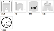 MB0310 Cilinderset Racing D38,4 50cc Polini Piaggio Ape 50 Vespa 140.0091 Cylinder set Zylindersatz Jeu de cylindres