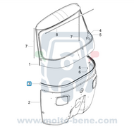 MB0393 Rubber voorzijde cabine Piaggio Ape Calessino 200 E4 B024474 Rubber front cabin Gummi kabine front Caoutchouc Cabine ava