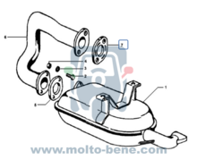 MB0502 Uitlaatpakking Piaggio Ape TM CAR Calessino Poker Diesel 430690 Exhaust gasket Auspuffdichtung Joint d'&eacute;ch