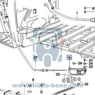 MB0506 Gear cable support 568991 Piaggio Ape Calessino Classic 400 E2 MP 601 Bevestiging Versnellingskabel Support de c&acirc;